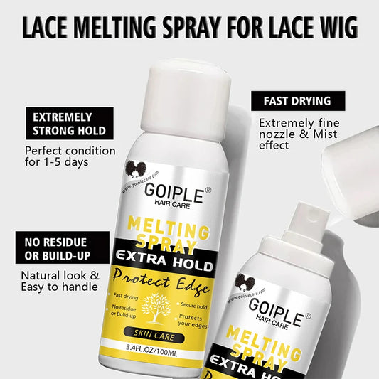 Wig Installation Kit Set Waterproof Lace Glue Wig Glue for Install Melting Spray Lace Melting Spray Water-Resistant Wig Glue