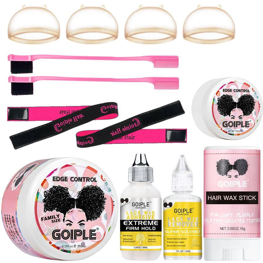 Wig Installation Kit Set Waterproof Lace Glue Wig Glue for Install Melting Spray Lace Melting Spray Water-Resistant Wig Glue