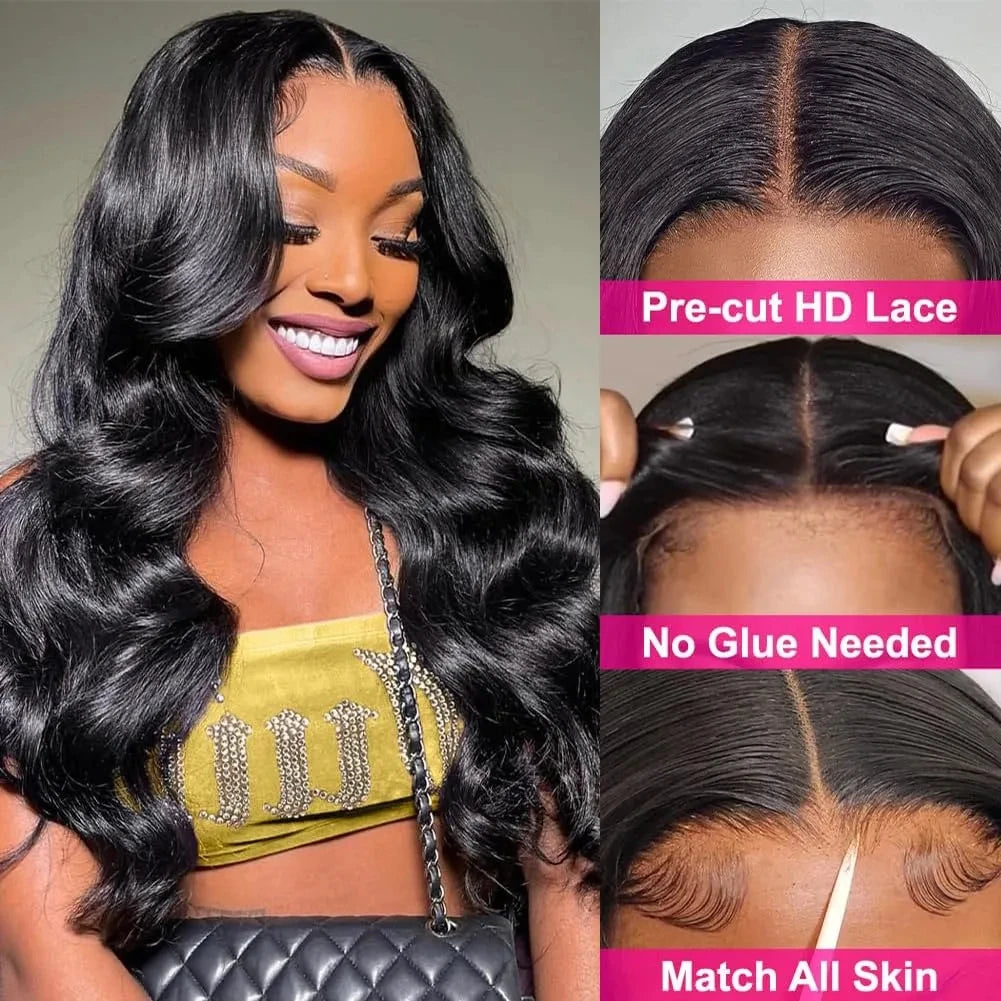 Silkwave Pre Cut Wear Go Body Wave Glueless Wig Brazilian Human Hair Pre Plucked 4x4 5x5 Transparent Lace Closure Wig For Women