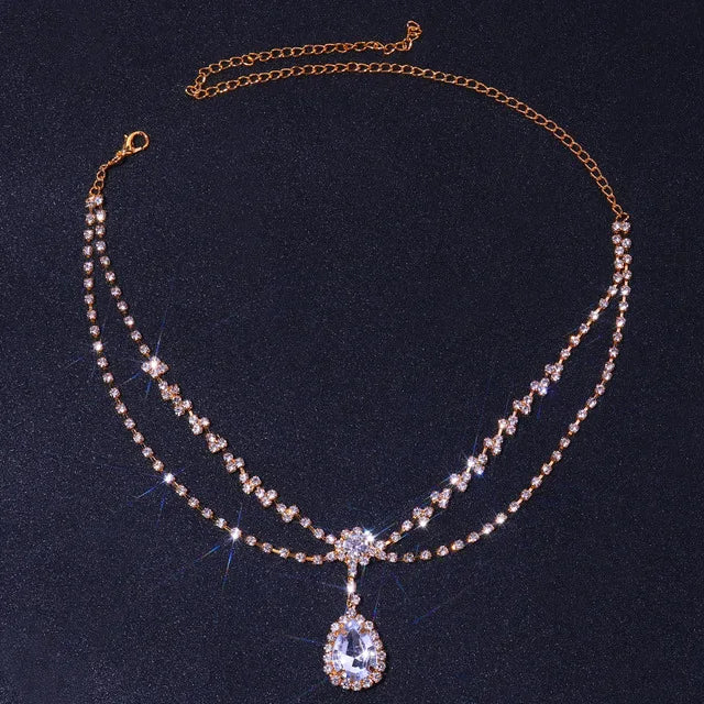 Stonefans Bling Forehead Chain for Women Jewelry Headpiece Rhinestone Chains Crystal Bridal Headwear Luxury Hair Accessories