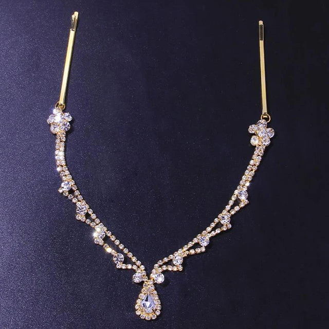Stonefans Bling Forehead Chain for Women Jewelry Headpiece Rhinestone Chains Crystal Bridal Headwear Luxury Hair Accessories