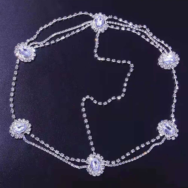 Stonefans Bling Forehead Chain for Women Jewelry Headpiece Rhinestone Chains Crystal Bridal Headwear Luxury Hair Accessories