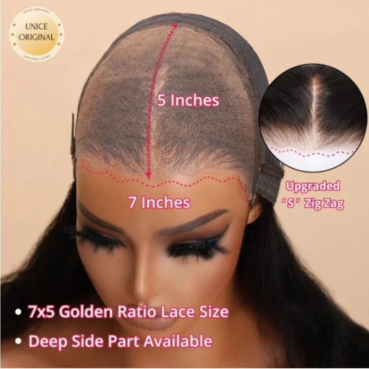 UNice Hair Glueless Wear Go Pre Bleached Knots 7x5 Lace Wig TL412 Brown Blonde Highlight Body Wave Wig Human Hair Lace Front Wig