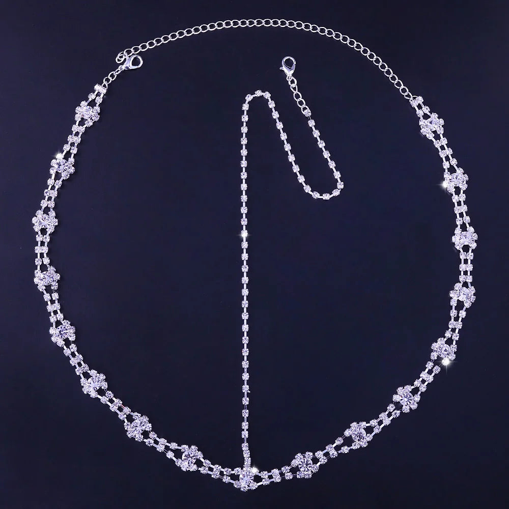 Stonefans Bling Forehead Chain for Women Jewelry Headpiece Rhinestone Chains Crystal Bridal Headwear Luxury Hair Accessories
