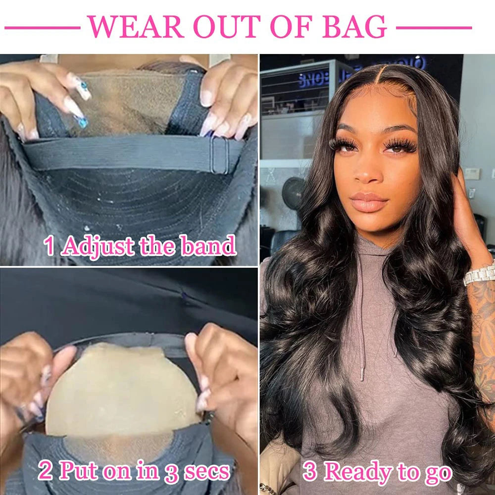 Silkwave Pre Cut Wear Go Body Wave Glueless Wig Brazilian Human Hair Pre Plucked 4x4 5x5 Transparent Lace Closure Wig For Women