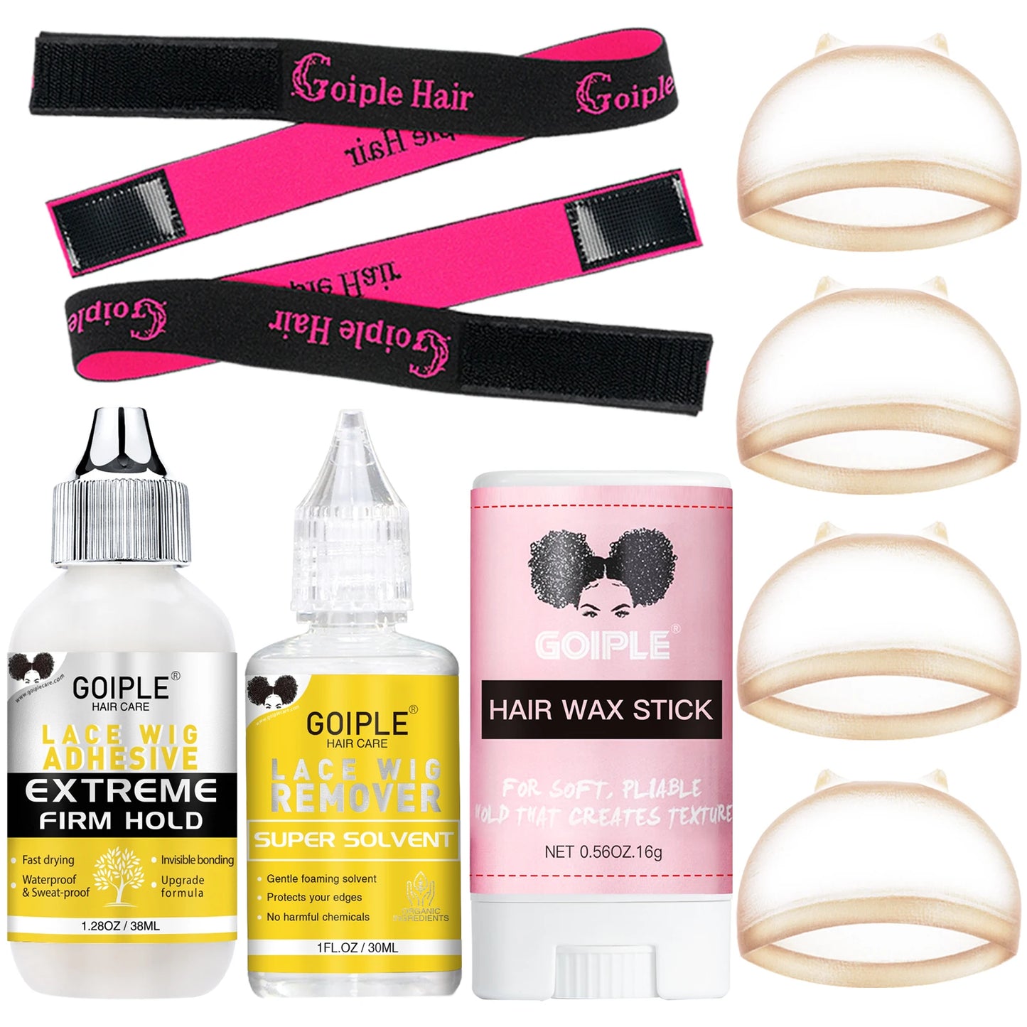 Wig Installation Kit Set Waterproof Lace Glue Wig Glue for Install Melting Spray Lace Melting Spray Water-Resistant Wig Glue