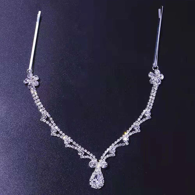 Stonefans Bling Forehead Chain for Women Jewelry Headpiece Rhinestone Chains Crystal Bridal Headwear Luxury Hair Accessories