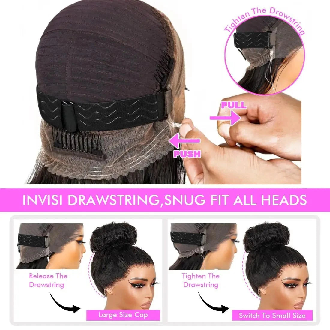 Upgrade No Glue 360 Drawstring Lace Wig Kinky Curly Deep Water Wigs Remy Human Hair Invisi Strap 360 Full Hd Lace 13x4 Front Wig