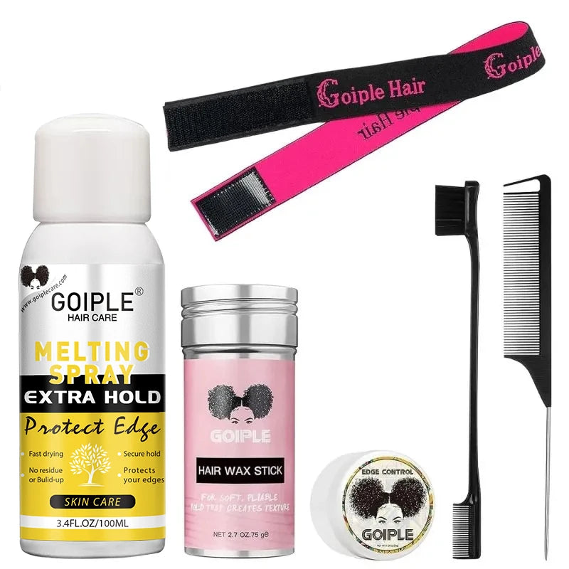 Wig Installation Kit Set Waterproof Lace Glue Wig Glue for Install Melting Spray Lace Melting Spray Water-Resistant Wig Glue