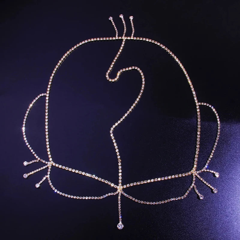 Stonefans Bling Forehead Chain for Women Jewelry Headpiece Rhinestone Chains Crystal Bridal Headwear Luxury Hair Accessories