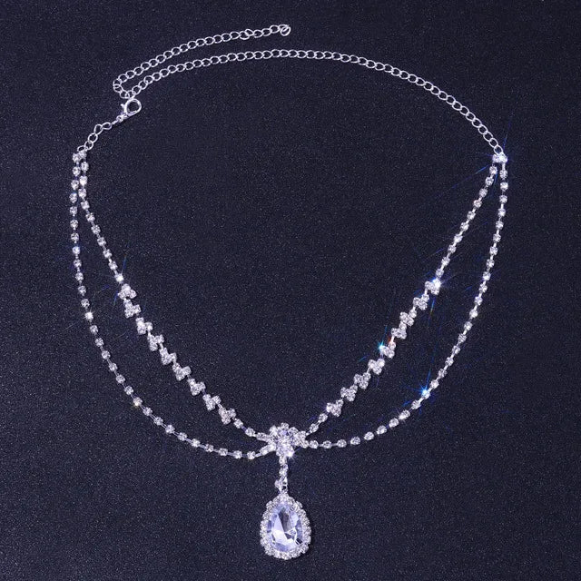 Stonefans Bling Forehead Chain for Women Jewelry Headpiece Rhinestone Chains Crystal Bridal Headwear Luxury Hair Accessories