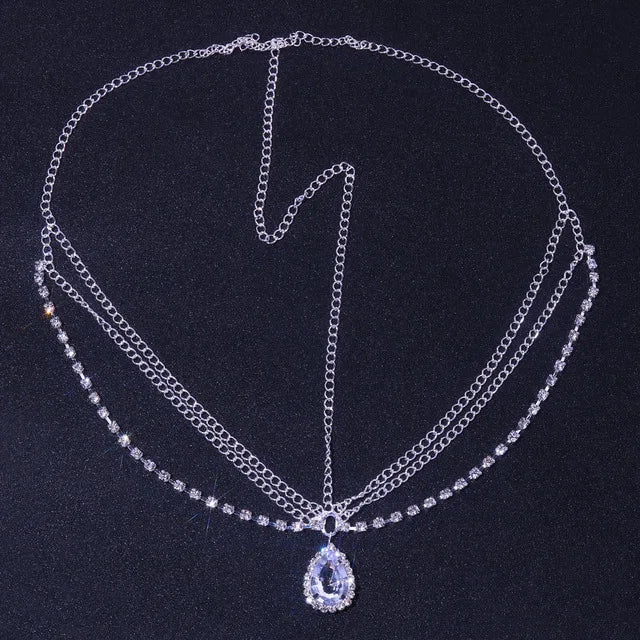 Stonefans Bling Forehead Chain for Women Jewelry Headpiece Rhinestone Chains Crystal Bridal Headwear Luxury Hair Accessories