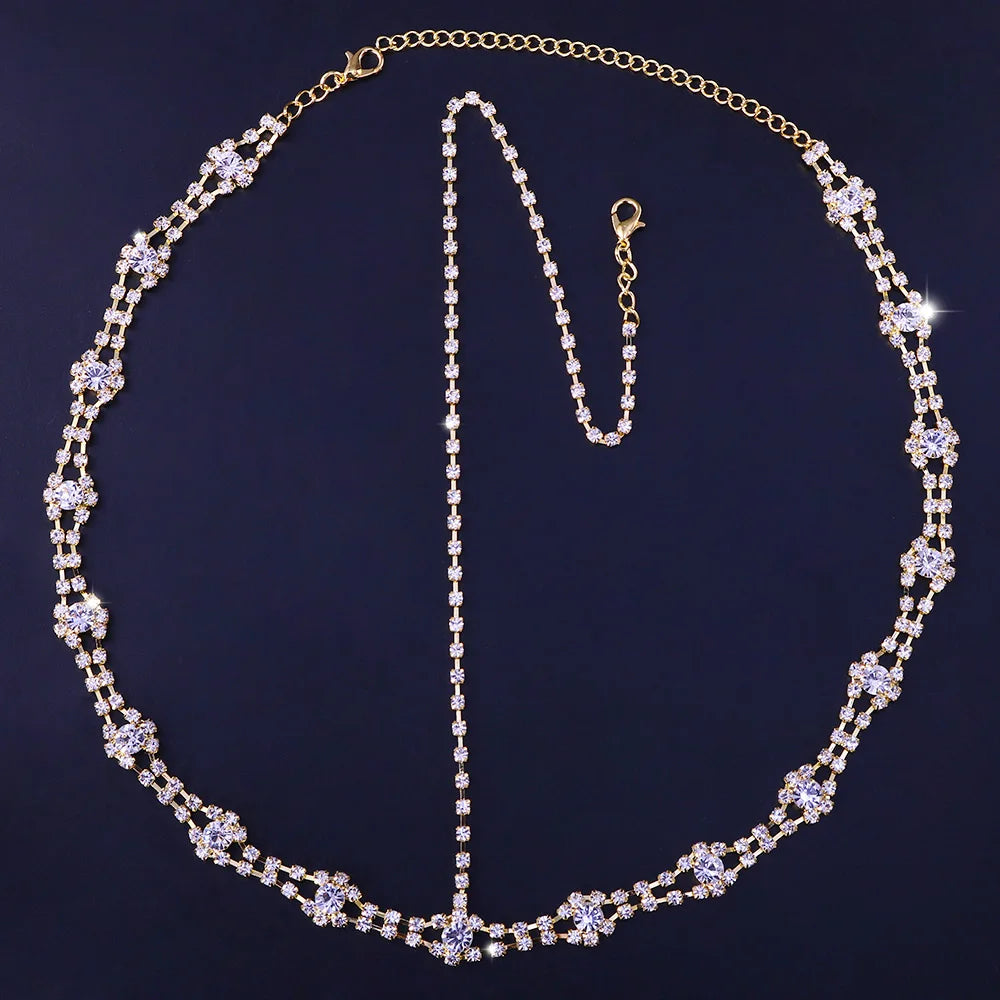 Stonefans Bling Forehead Chain for Women Jewelry Headpiece Rhinestone Chains Crystal Bridal Headwear Luxury Hair Accessories